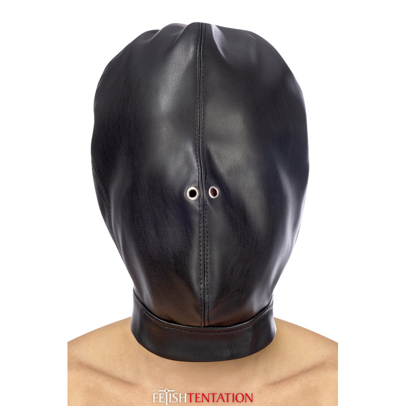 Cagoule BDSM fermée simili cuir