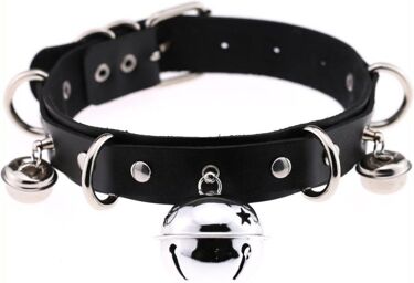 Collier sexy avec Grelots Noir