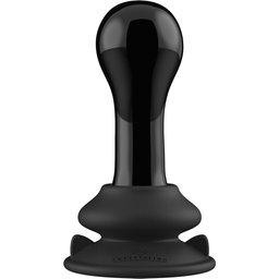 Plug Anal Vibrant Globy en Verre Noir
