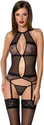 Corset et tanga Satara Noir