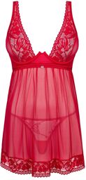 Lacelove babydoll et String Rouge