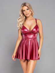 Robe Courte Rouge Mat Rouge