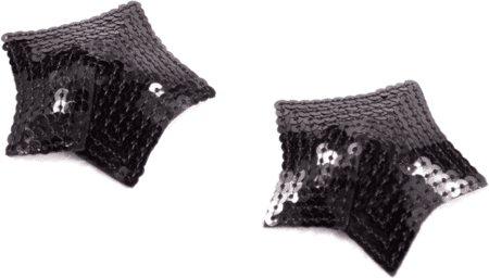 Paire de cache tétons adhésifs étoile pailletée sequin noir
