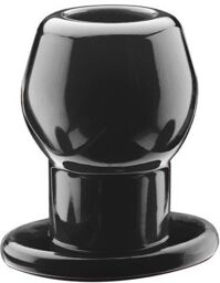 Ass Tunnel Plug Silicone Noir Large 7.6 x 6.2 cm