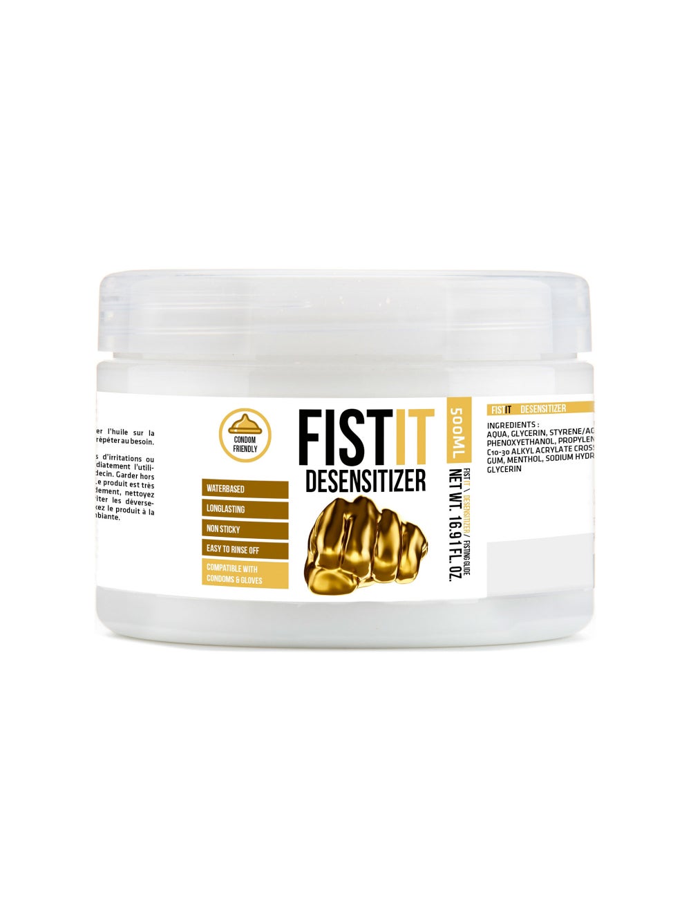 Lubrifiant Fisting Numbing Pot de 500 ml