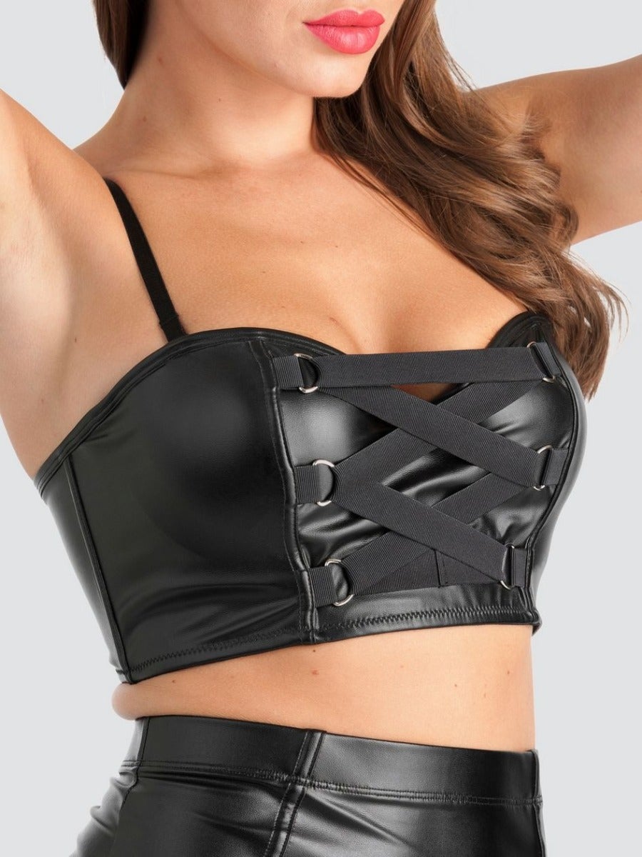 Soutien-gorge top effet cuir Fierce S