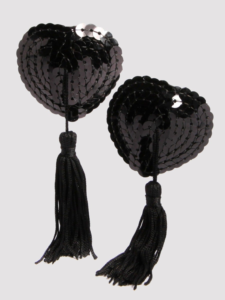 Cache-tétons pompons Oh! noir