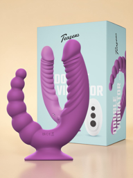 Vibromasseur Double avec Ventouse et Télécommande - Violet
