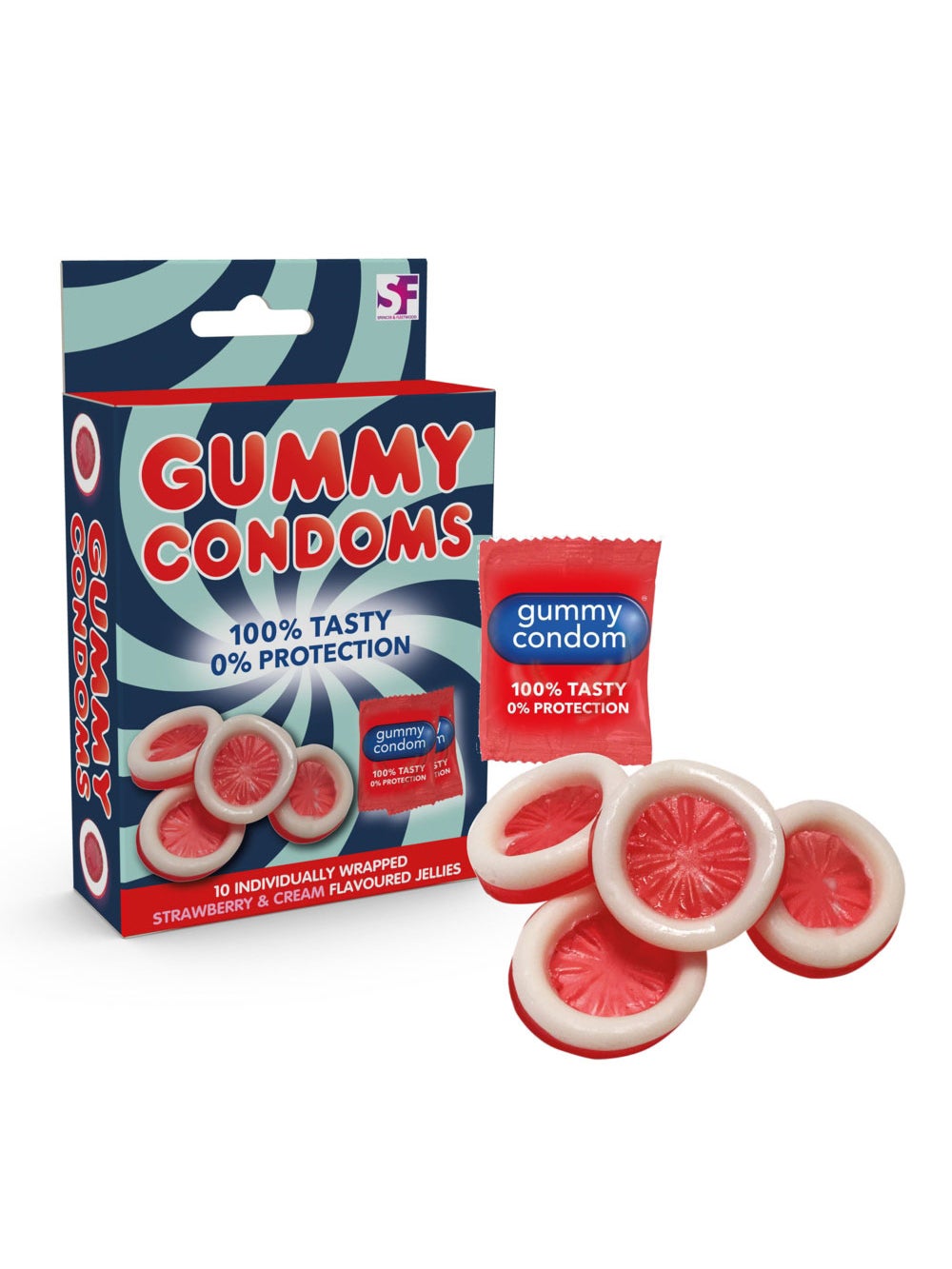 Bonbons Préservatifs Fraise Gummy Condoms Boîte de 10