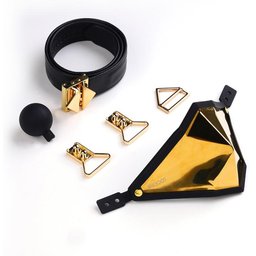 - Ensemble de Bâillon Muselière Punker Doré