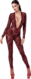 F382 Kink Royal Catsuit Bordeaux