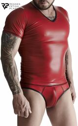 T-shirt wetlook rouge Rouge