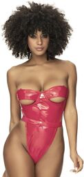 Body en vinyle rouge scintillant Rouge