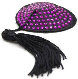 Cache-Tétons Coeur Noir-Violet x2