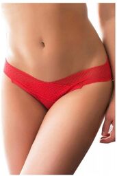 Culotte Ouverte Dentelle Croisée Rouge Rouge