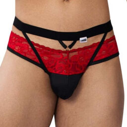 Jockstrap Dentelle Lalita Noir et Rouge Noir