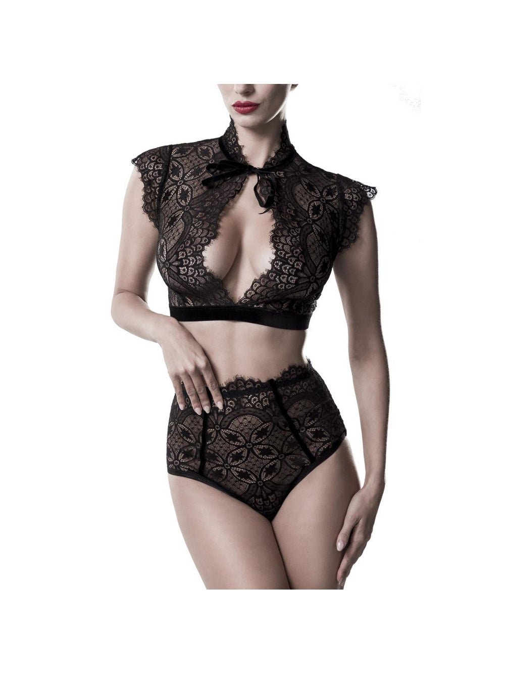 Ensemble 2 pièces dentelle 20220 Romantic noir