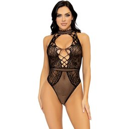 Body en Dentelle Filet - Noir
