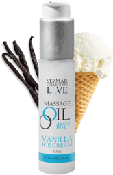 Huile de massage comestible parfum Vanille ice Cream - 50ml