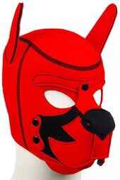 Cagoule Puppy Fox Néoprène Rouge-Noir