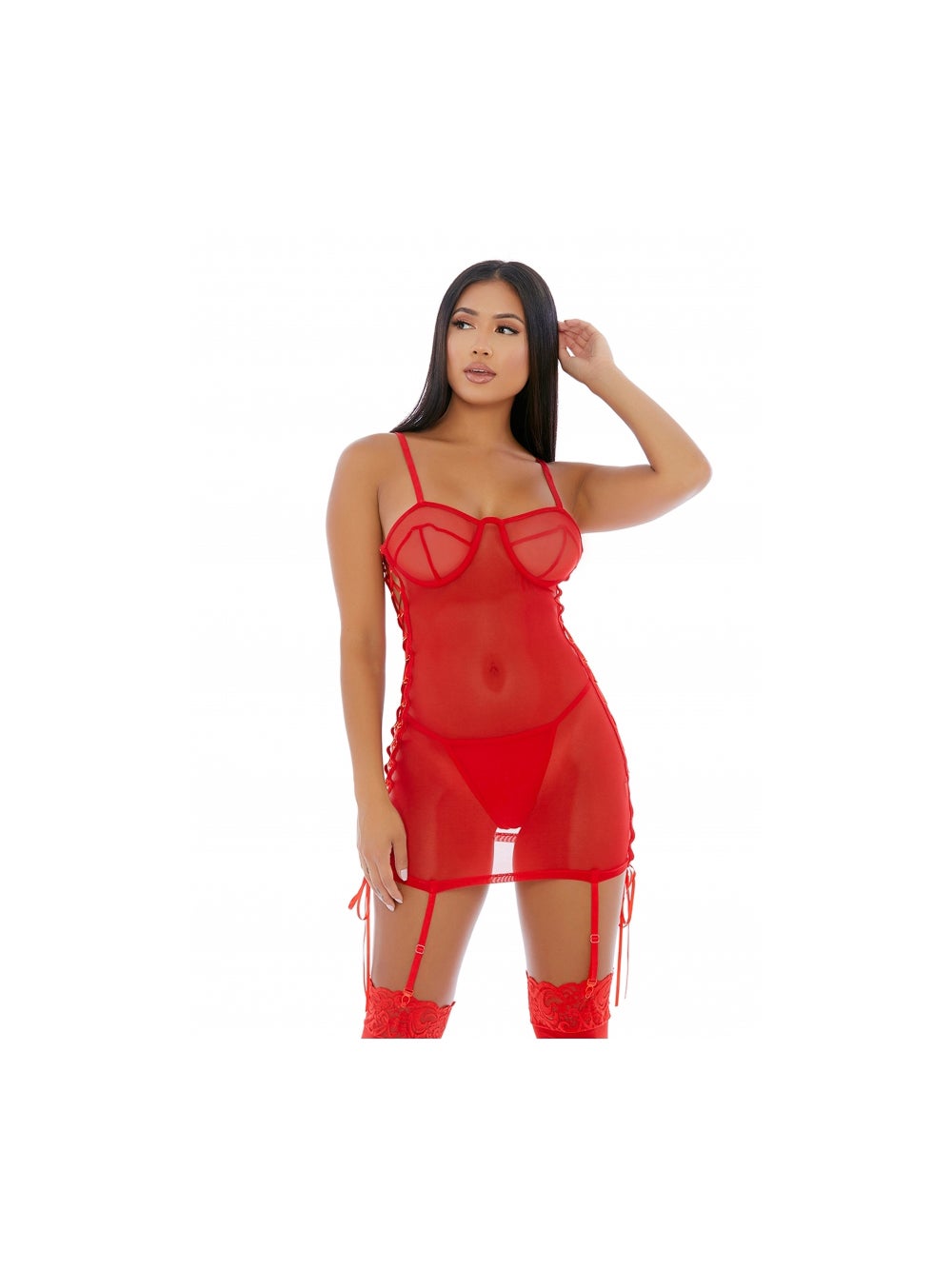 Guêpière Longue Ring It On Rouge