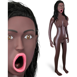 Poupée gonflable suceuse trans black Olivia