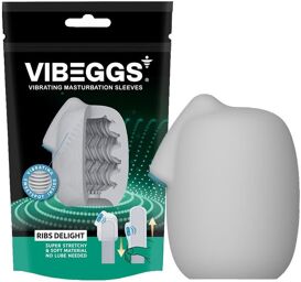 Ribs Delight - Manchon de masturbation vibrant - Blanc