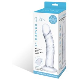 Glas - Curved Realistic Glass Dildo With Veins