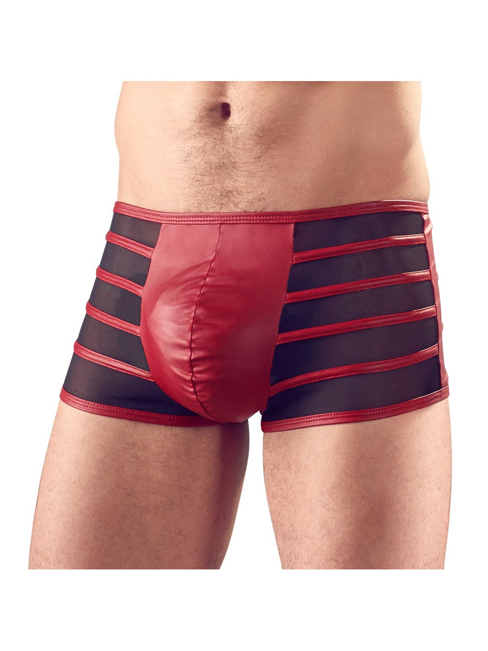 Boxer Rayé Bimatière Rouge & Noir