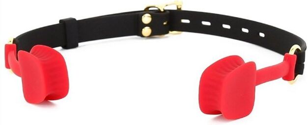 Bâillon en silicone Zen Open Noir-Rouge