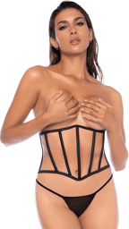 Serre taille et string noir Noir
