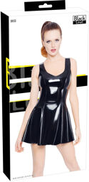 Robe courte en vinyle brillante Noir