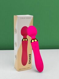 SHAKE Rose, Vibromasseur Wand USB en silicone médical avec 2 puissants moteurs indépendants
