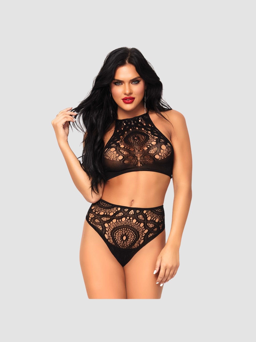 Ensemble 2 pièces dentelle Pretty Perfect noir S/M
