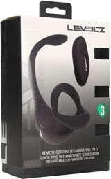 Cockring en silicone vibrant à distance Tri O avec stimulateur de prostate - Noir