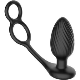 - Tornado Plug Anal Rotatif avec Anneaux pour Pénis & Testicules