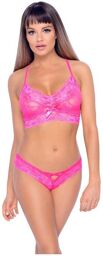 Ensemble 2 Piàces Dentelle Florale Rose