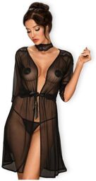 Déshabillé Transparent Lucita Noir Noir