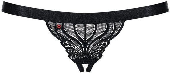 828-THC-1 crotchless thong black Noir