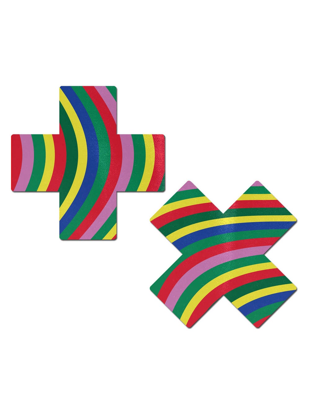 Caches-Tétons Croix Rayures Multicolores