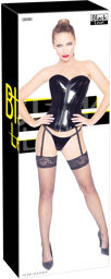 Corset vinyle avec string Noir