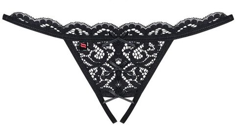 831-THC-1 crotchless thong black Noir