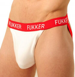 Jockstrap Élégant Blanc et Rouge Rouge