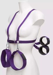 Harnais de corps avec menottes Purple Reins