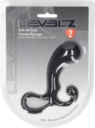 Ampoule avec boucle masseur prostatique en silicone - M - Noir