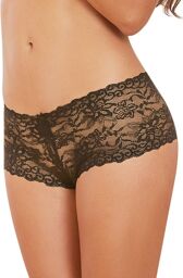 Shorty dentelle ouvert laçage au dos Noir