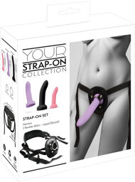 Set Strap-On avec Harnais Ajustable et 3 Godes en Silicone Doux
