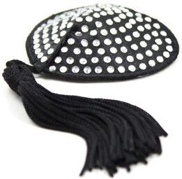 Cache-Tétons Coeur Noir-Argent x2