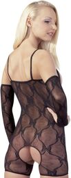 Combinaison short en résille noire
