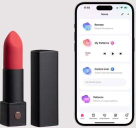 Vibromasseur Rouge à Lèvres Connecté Exomoon Noir